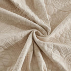 MarCielo 3-Piece 100% Cotton Oversized Bedspread Lightweight Quilt Coverlet Embroidery Farmhouse Bedding (Tf Khaki Beige, Oversized King (118"x106"))