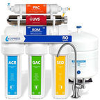 Express Water Ultraviolet Reverse Osmosis Water Filtration System – 6 Stage RO UV Water Filter with Faucet and Tank – UV Under Sink Water Filter – 100 GPD