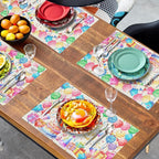 Happy Birthday Placemats Set of 4 Colorful Balloons Confetti Cake Linen Table Mats 12x18 Inch Birthday Party Place Mats for Kitchen Dining Outdoor Indoor Decorations