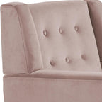 UIXE Accent Chair, Velvet Upholstered Armchair for Living Room, Modern Club Arm Chairs Comfy Single Sofa Button Tufted Bedroom Reading Seat - Skin Pink, Set of 1