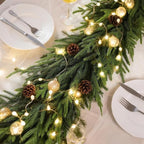 Artificial Norfolk Pine Garland - Faux Christmas Garland Fake Green Garland for Fireplace,Table, Stairs, Mantle, Window,Indoor Outdoor,Home,Holiday Decor (2 PCS,9 FT)