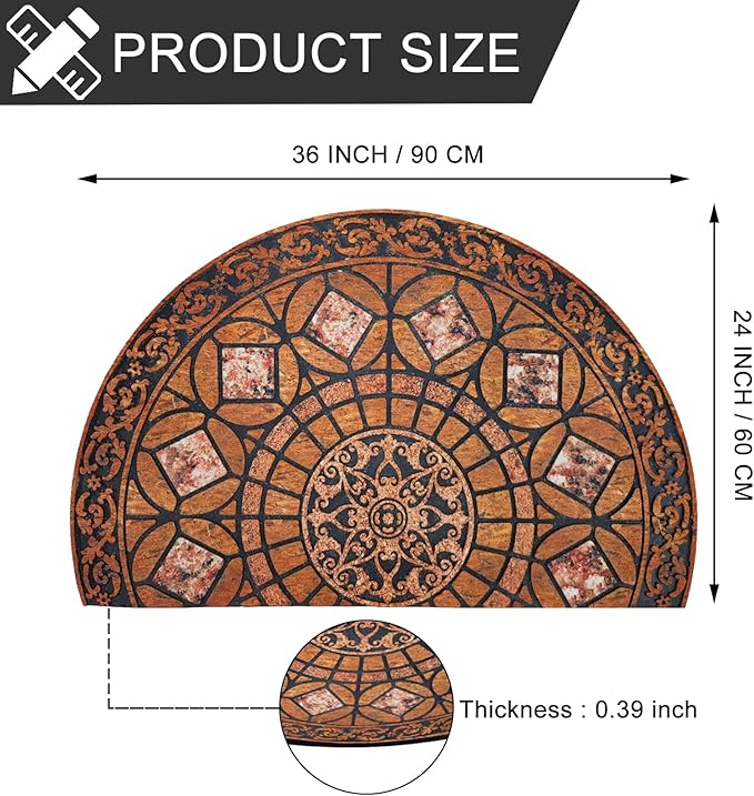 CHICHIC Entrance Door Mat Large 24 x 36 Inch Entry Way Doormat Front Door Rugs Outdoors Heavy Duty Welcome Mat Non Slip Rubber Back Low Profile for Garage, Patio, High Traffic Area, Orange