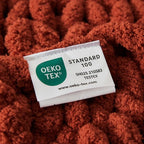 WESHIONGOO Chunky Knit Blanket Throw Knitted Throw Blankets for Couch Bed Fluffy Soft Blanket with Jumbo Chenille Yarn Thick 100% Handmade(Rust, 50"×60")