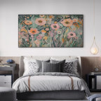 SIGNWIN 24"x46" Extra Large Framed Wall Art Whimsical Garden Bloom, Colorful Abstract Floral for Home Living Room Bedroom Decor (Frame Assembly Required)