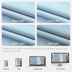 Joydeco 100% Blackout Pleated Curtains, Linen Window Curtains 2 Panel Sets 108 inches Long, Thermal Insulated Darkening Drapes for Bedroom(Chambray Blue,40'' Wx108'' L)