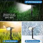 Solar Spot Lights Outdoor Waterproof IP65, 12 Pack Landscape Spotlights with 46 LEDs, 3 Modes Auto On/Off Solar Powered Flood Lights for Outside Pathway, Yard, Garden, Walkway (Cool White)