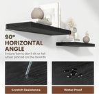 55 Inch Floating Shelves, 12 Inch Deep Floating Shelves for Wall, Floating Shelf with Invisible Brackets, Deep Shelves for Bathroom, Bedroom, Living Room, 1 Pack, Black