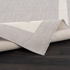 CAMILSON Outdoor Rug 8x10,Modern Outside Rugs for Patios Porches Waterproof Durable Washable Non-Shedding, Easy-to-Clean Indoor Outdoor Area Carpet (8 x 10, Bordered - Gray/White)