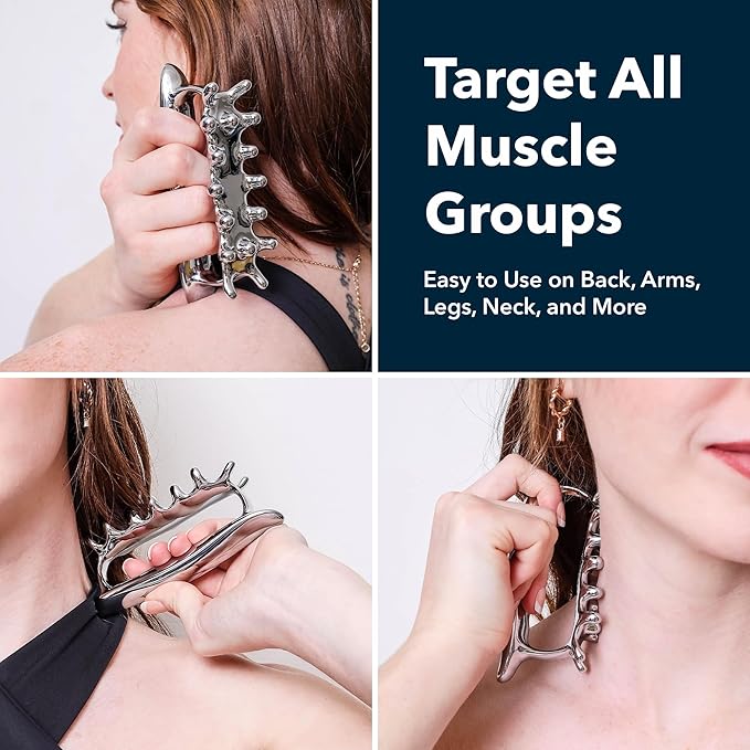 PZHZ® Fascia Massage Tool Blaster for Deep Tissue, Muscle Knots,Cellulite, Myofascial Release & More – All-in-One Full Body Tension Relief, Back & Neck Massager