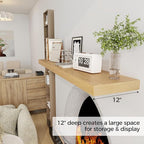 Fun Memories 55 Inch Floating Shelves, 12 Inch Deep Floating Shelf for Wall, 55 x 12 Large Floating Shelves for Fireplace Mantel, 2 Inch Thick Wall Shelf for Living Room, Bedroom, Oak Color, 1 Pack