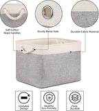Bidtakay Storage Baskets for Organizing Large Storage Bins for Shelves 2 Pack 16x12 in Fabric Baskets for Blanket Nursery Toy Storage Collapsible Organizer Bins Closet Organizers Storage-Grey&White