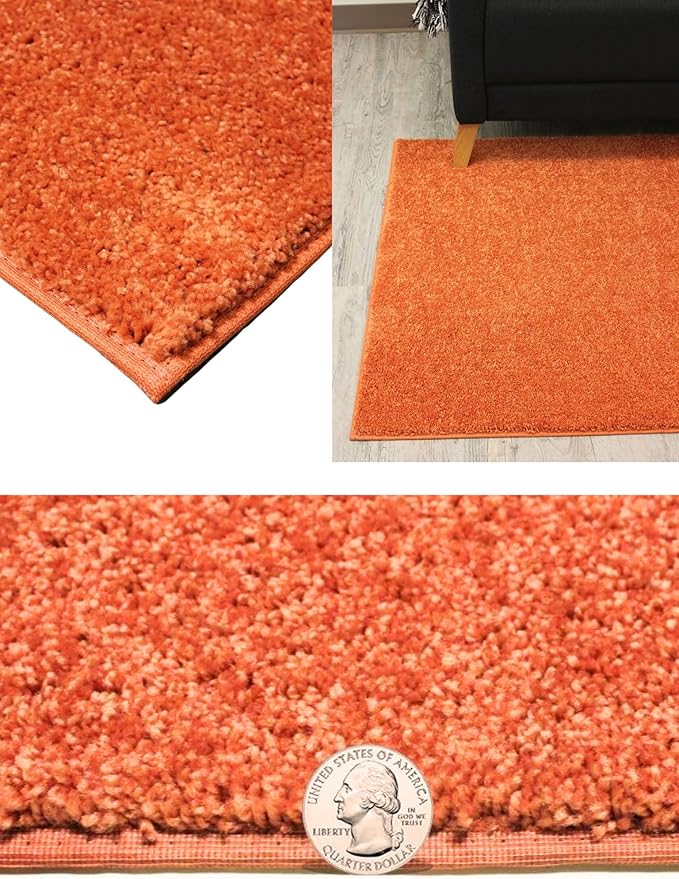 KOECKRITZ Soft and Colorful Kids Classroom Area Rugs (Passes Flammability Pill Test) Many Sizes and Bright Colors to Select from (10' x 14', Tangerine)