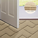 hicorfe Front Door Mat Outside Entrance,36"x59" Absorbent Muddy Dirt Resist Welcome Door Mats Outdoor Indoor,Stain and Fade Resistant,Non Slip Backing Entry Mat Doormat for Entryway(Beige)