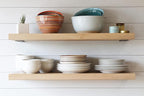 Urban Legacy Unfinished White Oak Deep Floating Shelves | Easy to Install Accent Modern Floating Shelves with Floating Shelf Brackets| Set of 2 (24" x 11" x 2")