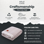 Gold Case Throw Blanket for Bed – 100% Recycled Turkish Cotton Bed Blanket – Decorative Throw Cotton Blankets for Living Room & Bedroom – Woven Twin Blankets - 71x90 - Elegant Beige