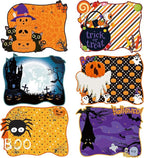 MCEAST 6 Pack Halloween Plastic Placemats Halloween Pumpkin Spider Ghost Waterproof Table Mats Assorted 6 Styles Halloween Party Table Decorations for Home Kitchen Dining, 16 x 12 Inches