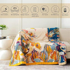 MSGKV Boho Throw Blanket King Size Warm Blanket for Couch and Sofa Blankets Cover for Living Room Blanket Throw Blanket Summer Cozy Bed Quilt(D-Flower and Butterfly, 108" x 90"(King))