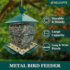 Bird Feeders for Outdoors, 6.5lb Large Capacity, Heavy Duty Metal Bird Feeder, Supports Cardinal, Finch, Blue Jay and Wild Birds(Green)