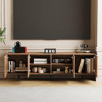 Mid Century Modern TV Stand for 70 Inch TVs, 70.87" Walnut Console with Ample Storage – Stylish Entertainment Center for Living Room or Bedroom