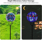 Afirst Solar Outdoor Garden Lights Decorative - Mosaic Solar Stakes Gazing Ball Waterproof Outdoor Lights Stakes for Pathway Yard Lawn Decoration(Multi)