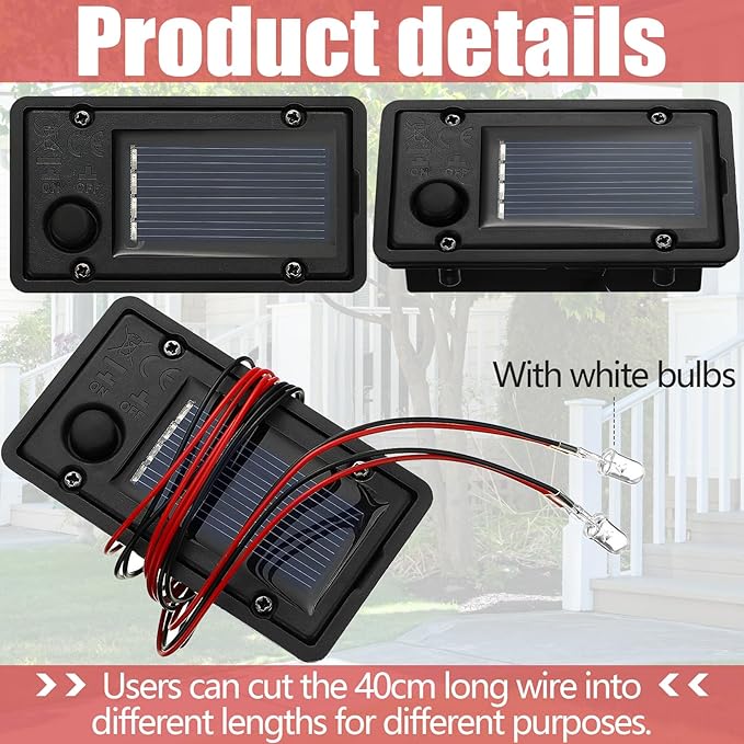 12 Pcs Solar Lantern Light Replacement Tops Parts for Outdoor Waterproof LED Panel Battery Box Replacement Solar Light Parts for Outdoor DIY Lanterns Garden Patio Decor