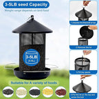 Large Bird Feeders for Outside: 12.6inch Metal for Outdoors Hanging with Black for Garden Yard Outside Decor Cardinal Finch -