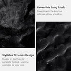 Cozy Bliss Faux Fur Throw Blanket for Couch, Fuzzy Soft Plush Thick Bubble Blanket for Sofa Bedroom Living Room, 90 * 90 Inches Black