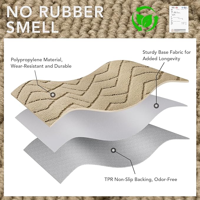 hicorfe Front Door Mat Outside Entrance,20"x31.5" Absorbent Muddy Dirt Resist Welcome Door Mats Outdoor Indoor,Stain and Fade Resistant,Non Slip Backing Entry Mat Doormat for Entryway(Beige)