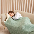 Snuggle Sac Green Throw Blanket, Ultra Soft Warm Blankets for Couch, Cozy Knit Fuzzy Plush Throws Blanket for Sofa, Bed,Living Room, Heather Green, 50x60 inches