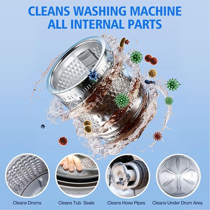 Washing Machine Cleaner-36Pack-18 Month Supply,Washer Machine Cleaner Tablets Formulated For Pet Owners,Easy Pet Hair Remover for Laundry,Compatible with HE, Top & Front Load Washer.Septic Safe
