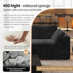 118" 3-Seater Cloud Sofa,Modular Sectional Couch,Modern Deep Seat Upholstered Couches with Plush Corduroy Fabric for Living Room Furniture,Bedroom and Apartment,No Assembly Required,Black