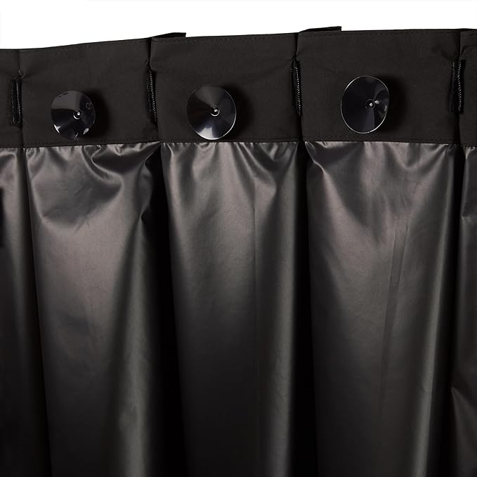 Amazon Basics Portable Blackout Curtain Shade with Suction Cups, 50"W x 78"L, 2-Pack, Black