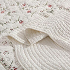 MarCielo 3-Piece 100% Cotton Oversized Bedspread Lightweight Quilt Coverlet Embroidery Farmhouse Bedding Set (TC Soft White,Oversized Queen (100"x106"))