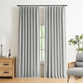Vision Home Light Grey Pinch Pleated Full Blackout Curtains Linen Blended Room Darkening Curtain Panels 84 inch for Living Room Bedroom Thermal Insulated Pinch Pleat Drapes with Hooks 40" Wx84 Lx2