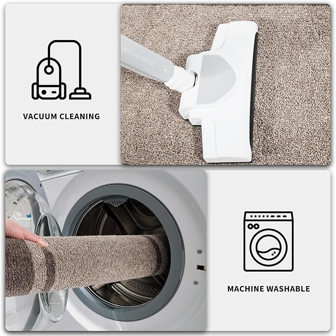 PURRUGS Dirt Trapping Door Mat 34" x 60", Non-Slip/Skid Machine Washable Entryway Rug, Shoes Scraper, Area Rug, Super Absorbent Welcome Mat for Muddy Wet Shoes and Paws, Beige & Grayish Brown