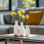 NOBULA White Ceramic Donut Vases – Modern Home Decor for Living Room, Bedroom & Table Centerpiece - Minimalist Nordic – Unique Vases for Olive Plant & Flowers – Decorative Coffee Table Vase Set of 3