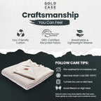 Gold Case Throw Blanket for Couch – 100% Recycled Turkish Cotton Blankets & Throws – Elegant Decorative Throw Blankets for Living Room Sofa – Woven Throws for Couch – Vintage Beige – 50x60
