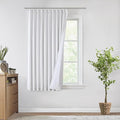 Vision Home White Pinch Pleated Full Blackout Curtains 60 inch Wide Thermal Insulated Window Curtains for Living Room Bedroom Room Darkening Pinch Pleat Drapes with Hooks Back Tab 1 Panel 60" Wx72 L