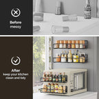 3 Pack Magnetic Spice Rack Organizer, Space Saver for Refrigerator and Whiteboard, Metal Fridge Shelf for Kitchen and Classroom, Black