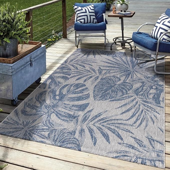 Keen Home Design Terrace Outdoor Area Rug - 9x12 Washable Indoor/Outdoor Rug for Patio, Kitchen, Balcony, Beach, Garden, Deck and Porch, Size: 8'10"x12'