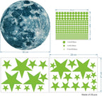 Luminous Wall Decals Ceiling Stickers Glow in The Dark Moon and Stars Starry Sky Shining Decals Room Decoration Perfect Gifts for Kids Bedroom Bedding Room, 1 Moon + 436 Stars and Dots