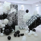 Black Linking Balloons, 100PCS Linked Balloon with Tail for Balloon Wall Arch and Chains, Quick Linkable Balloons for Wedding Birthday Baby Shower Engagement Graduation Party Decorations (10inch)