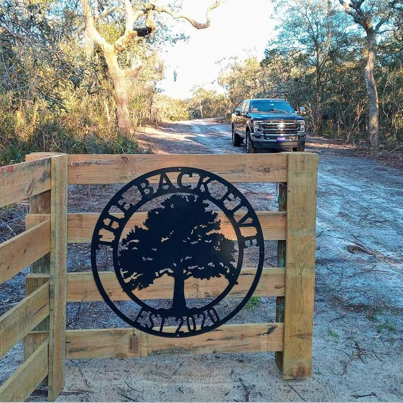 RealSteel, Tree of Life, Oak Tree Family Monogram, Custom Metal Signs, Personalized Wall Art, Split Letter Monogram, Metal Wall Decor, Last Name Sign, Family Name Sign, Dad Gift, Outdoor Garden Decor