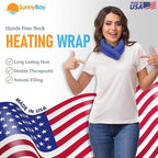 SunnyBay Microwave Heating Pad, Microwavable Heated Neck and Shoulder Wrap, Hands-Free Weighted Moist Hot or Cool Pack, Soft Fleece Cover and Flaxseed Filling, 26 Inch Length, SkyBlue