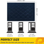 JSEI Dirt Trapper Door Mat 32"x48", Non-Slip Washable Entryway Mats, Dog Door Mat, Stain Resistant and Absorbent Floor Mats, Low Profile Welcome Mat for Front Back Door, Navy Blue