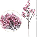 Sggvecsy 15 Pcs Babys Breath Artificial Flowers Gypsophila Bouquets Bulk Real Touch Fake Silk Flowers for Home Wedding DIY Floral Arrangement Kitchen Table Centerpiece Festival Decoration (Pink)