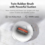 Mova S20 Ultra Robot Vacuum and Mop Combo with Dual Roller Brush, 8300Pa Suction, 140℉ Hot Water Mop Self-Washing & Drying, Mop Auto-Lift for Carpet, Self-Empty, Self-Refilling, Voice & App Control