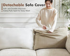 135.5" Oversized Modular Sectional Sofa, L Shaped Convertible Couch with Movable Ottoman, Large 6 Seat Corner Couches for Living Room Deep Seat Beige Chenille