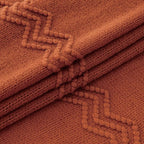 MIULEE Fall Rust Knitted Throw Blanket for Couch Terracotta Boho Textured Cozy Woven Rustic Blanket with Tassels for Sofa Chair Bed Living Room Farmhouse Decor Acrylic Wave Pattern 50"x60"