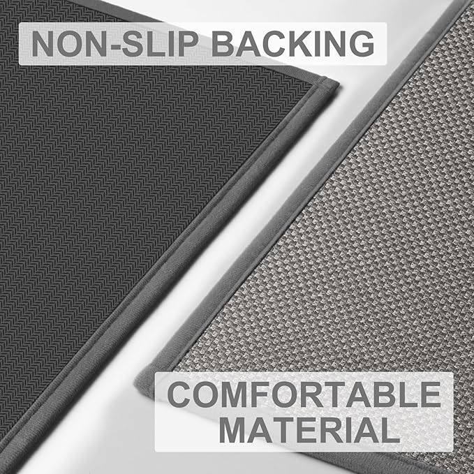 LEKEEPGO Door Mat 24"x36", Non Slip Door Mat Indoor Entrance, Rubber Backing Front Indoor Door mat Washable Absorbent Low-Profile Entryway Entry Resist Dirt Inside Door Mats, Light Grey
